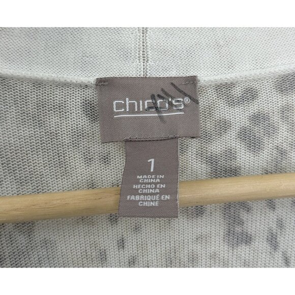 NWT Chico’s Women’s Open Front Floral Cheetah Cardigan Sz 1 Long Sleeve Boho - Picture 5 of 11